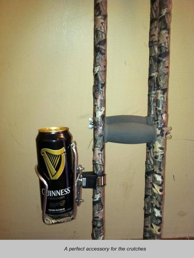 Guinness and crutches
