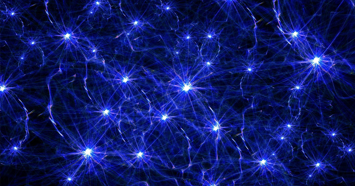 An image with blue lights on a black background showcasing the natural ways to increase dopamine.