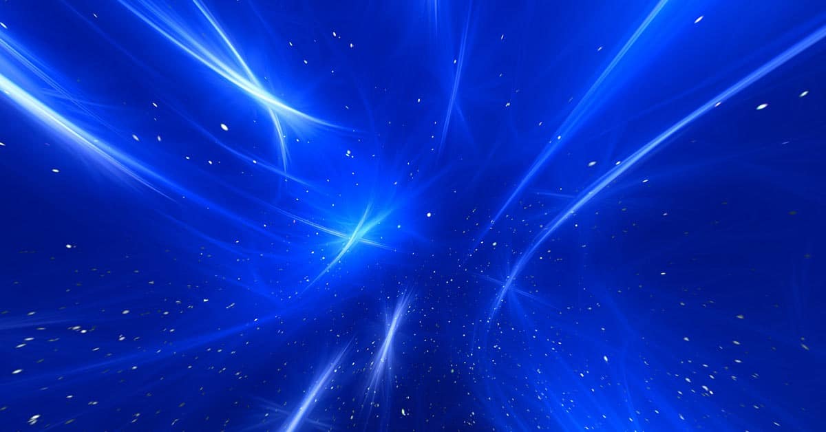 A visually captivating image combining a blue background with stars and lights, symbolizing the law of attraction.