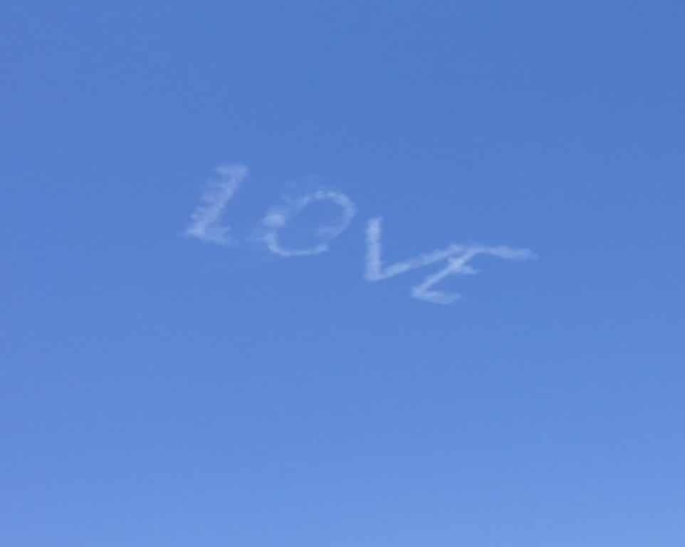 sky writing love