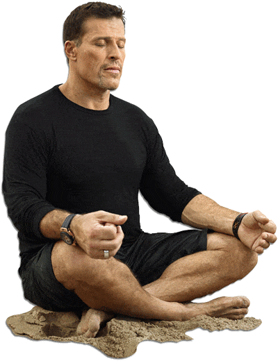 Tony Robbins meditating